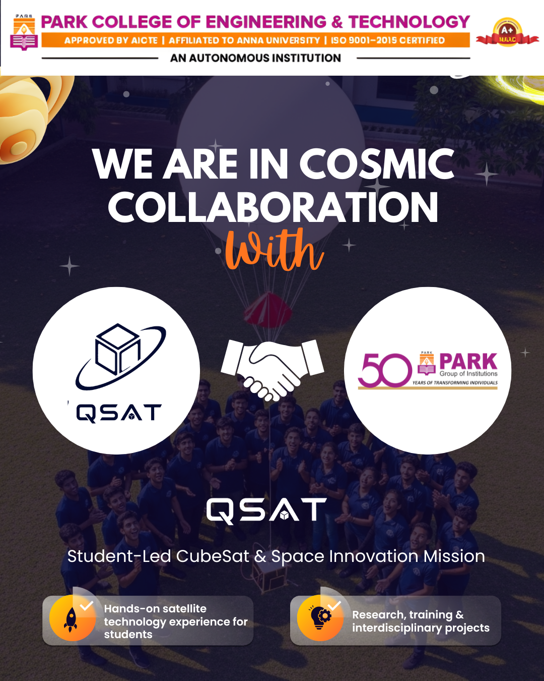 Students assembling CubeSat components